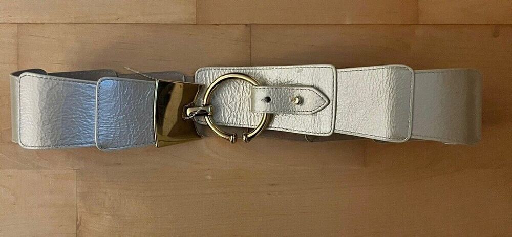 ETCETERA Gold Wide Belt Art To wear Gold Metal Ring Closure Sz XS